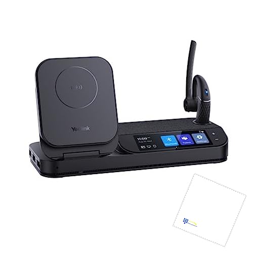 TWA Yealink BH71-WORKSTATION Wireless Business Headset Bundle for Computer PC Laptop Teams Certified Headset with Charge Stand for UC Communication and Microfiber Cloth