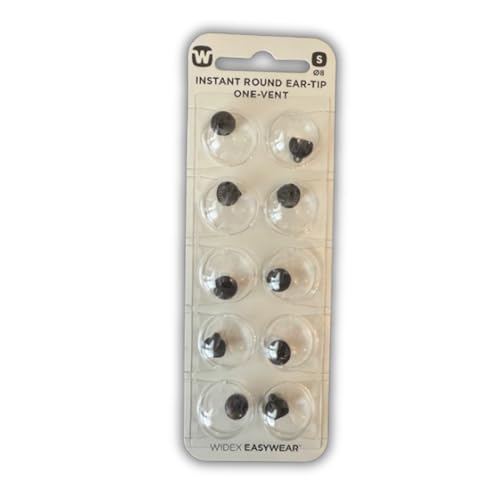 Instant Round Ear-Tip One Vent – Soft & Comfortable Hearing Aid Tips for Enhanced Sound (Small) - size: Small