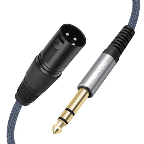 6Feet 1/4 TRS to 3Pin XLR Male Auido Cable,6.35mm TRS to XLR Male Braid Quarter inch Balanced Audio Cable for Mixer Power Amplifier-2Pack - color: 1/4 TRS To XLR M, size: 6feet(2pack)