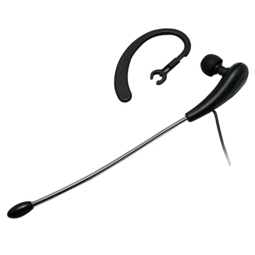 Wired Mono Single Headset One Hook Design Earphone Earbud with Bendable Boom Arm Mic, Adjustable Ear Angle and Earhook Length, 15mm Driver, 3.5mm TRRS Plug for Smart Mobile Cellphone Tablet PC