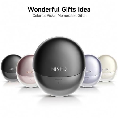 MINISO True Wireless Earbuds with Charging Case, Bluetooth 6.0 Ear Buds | In Ear Headset, HiFi Stereo, 50 H Playback Earphones with ENC Mic, Hands-Free Clear Calls for TV Smart Phone Laptop Sports - color: Black