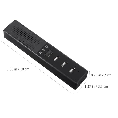 TEHAUX Mini Speaker USB Microphone for PC with 3 USB Interface Black