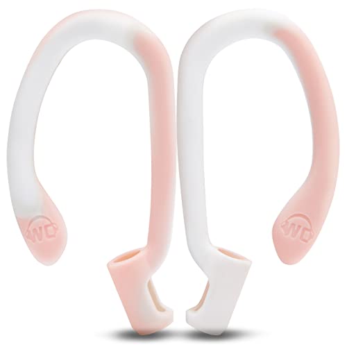 WC HookZ - Patented Upgraded Over Ear Hooks for AirPods Pro 1, 2 & AirPods 1, 2 & 3- Two Size Pairs Included in Package, Unique Left & Right Hook, Made by Wicked Cushions | Pink Marble - color: Pink Marble