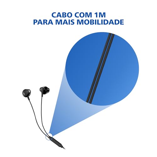 PHILIPS Wired Earbuds 3.5mm jack connector with Microphone, in Ear Headphones with mic, Powerful Bass, Lightweight, 3.5mm jack connector Wired Earphones, 3-Button in-line Remote Ear Buds (Black-Gray) - color: Black-Gray