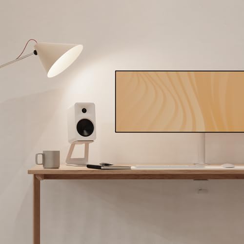 Kanto ORA4 140W Powered Reference Speakers with Bluetooth 5.0 and USB-C Input | 4” Woofers with Deep Bass Extension | Bi-Amplified | 80 Hz Automatic Crossover | Reference Quality Sound | Pair | White - color: White, size: 4" Woofer - 140 Watts