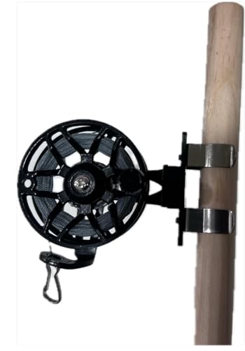 THE QUAD Reusable Metal Trip Wire Reel with 100ft Kevlar Line, Security Alarm Accessory, Black