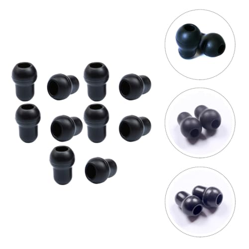 GLEAVI 12 Pcs Replacement Earplugs, Silicone Eartips Earpieces, Black Snap Tight Soft-Sealing Ear-Tips for 5MM - color: Black