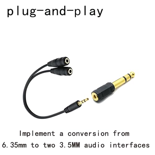 Gold Plated 3.5mm Stereo Jack Splitter Cable Adapter Connectors,Audio Adapter 6.35mm (1/4 inch) Male to 3.5mm (1/8 inch) Female Stereo Headphone Connector Gold Plated(2+2 Pack)