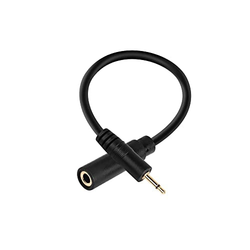 2.5mm to 3.5mm Adapter Cable,2 Pack 2.5mm Mono Male to 3.5mm TRS Female Audio Jack Short Cable for Smartphone Headphone etc(20cm