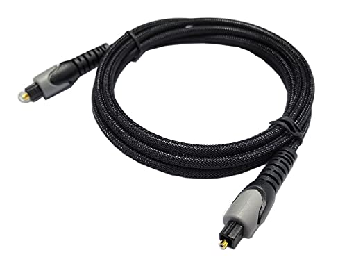 easyday Optical Cable Digital Audio 1.5M OD 5.0MM - Flexible Nylon Braided Toslink Port Cable Optical Cable for Soundbar, Smart TV, PS4, X-Box, DVD/CD, Home Theater - size: 1.5M / 5ft / OD 5.0mm
