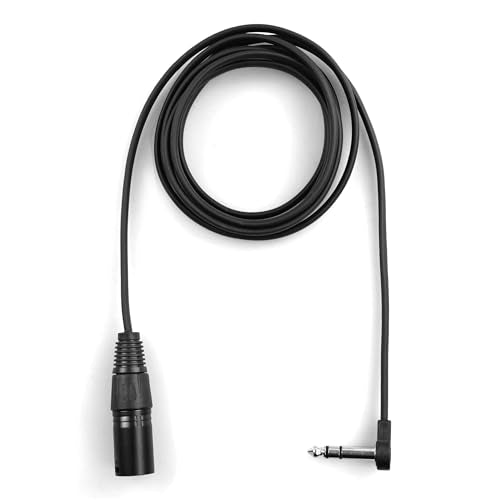 Flat Low Profile Stereo Guitar Patch Cable 6.5ft for Effects Pedals, 1/4 inch TRS to XLR Male, Black - color: Black, size: 6.5ft(TRS to XLR)