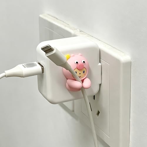 6pcs Cute Cartoon Cable Clips Adorable Chicken Pig Frog Cable Organizer Phone Charger Wire Nightstand Desk Cable Management Cute Animal Wire Clips for Headphones Chargers USB Cables