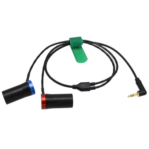 Audio Cable for Rode Wireless GO II Mic to Sony FX9 Camera Sound Mixer Recorder, 3.5mm 1/8" to Dual XLR 3-pin 2-Channel Low-Profile 50cm