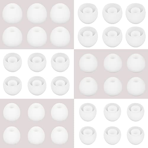 18 Pairs Silicone Ear Tips Replacement Earbud Tips for in- Ear Headphones Ear Covers (Inner Hole from 3.8mm-5.5mm Earphones) Earbud Replacement Tips Ear Bud Rubber Tips S M L - color: White