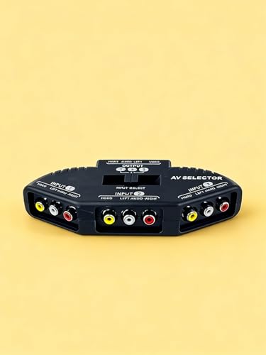 3 in 1 Out 2 in 1 Out AV Switch RCA Audio Video Splitter, Manual Selector Converter for TV Projector DVD Player Gaming Console