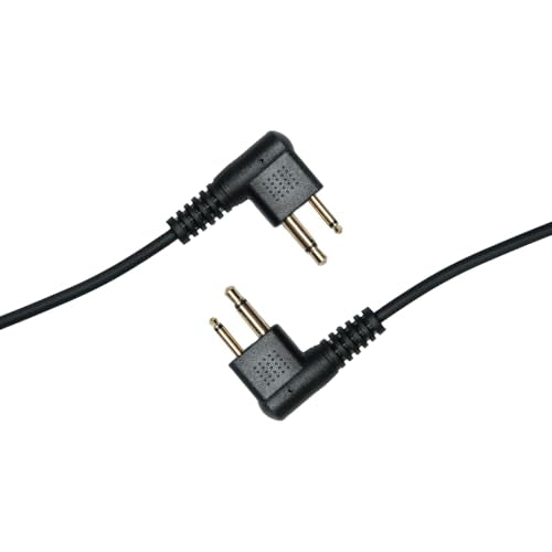 2Pin Earpiece Headset with Mic PTT Compatible with Motorola CP200 CP200D CP185 CP100D CLS1410 CLS1110 BPR40 MAGONE BC130 DLR1060 M1 R2 Walkie Talkie 2 Way Radio with Black Acoustic Tube,4 Pack