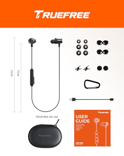 truefree HD-100 Wireless Earbuds, Bluetooth 6.0 Neckband Headphones | Magnetic Earphones, 11mm Driver Spatial Audio, Multipoint Connection, 20 Hours of Battery Life, IP67 Waterproof for Sports