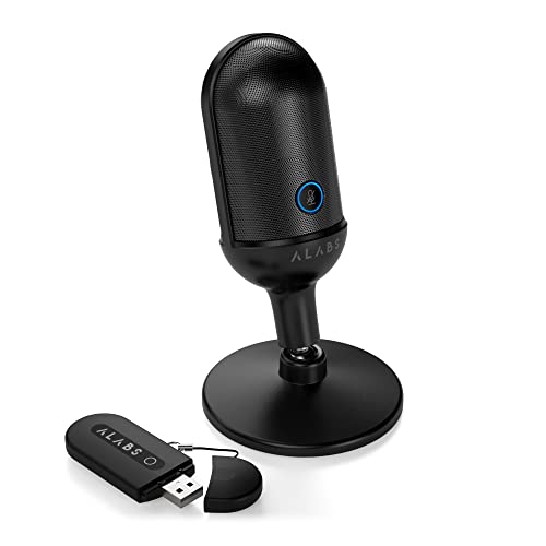 ALABS USB Wireless Cardioid Condenser Mic for Podcast/Gaming/Home Office | 100ft Signal Transmission Distance,Streaming Mic with LED, Quick Mute Indicator, Noise Cancelling for PC/Mac