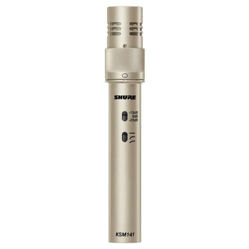 Shure KSM141/SL Dual-Pattern End-Address Condenser Studio Microphone, Champagne - style: Single