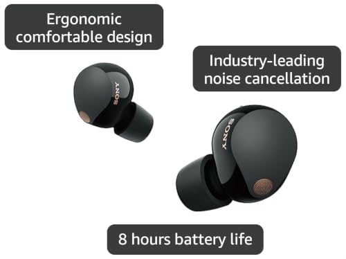 Sony WF-1000XM5 Noise-Canceling Earbuds with Alexa, 24hr Battery, IPX4 Rating - For iOS & Android International Version - color: Black