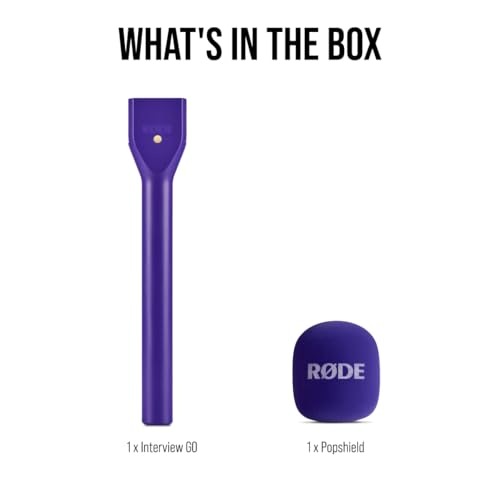 RØDE Interview GO Handheld Adaptor for RØDE Wireless Microphones (Purple) | Handheld adapter with foam windshield for interviews, field presentations and content creation - color: Purple