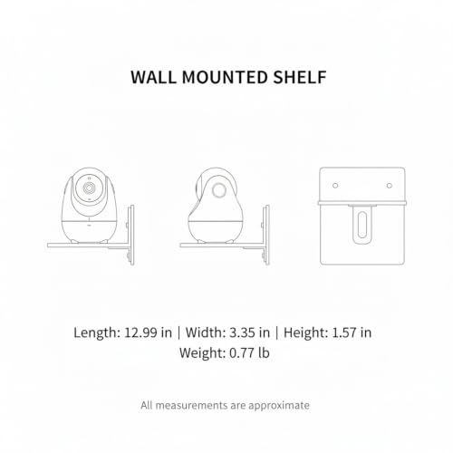 Audio-Visual Shelf, 13-Inch Carbon Steel Wall Mount for Routers and Modems, Compact Floating Storage for Home Office and Living Room Electronics