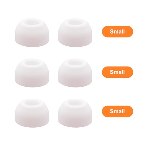 Klowcok Foam Ear Tips for AirPods Pro 3 Earbuds, Replacement Tips, Small | Silicone Shield, Ultimate Comfort, 3 Pairs, White - size: Small