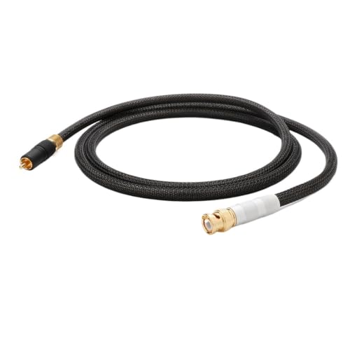 75Ω BNC to BNC/RCA HiFi Digital Coaxial Cable – Silver-Plated OCC Copper, Gold-Plated Connectors, 5N OFC, for Audio & CCTV(BNC to RCA,1m)