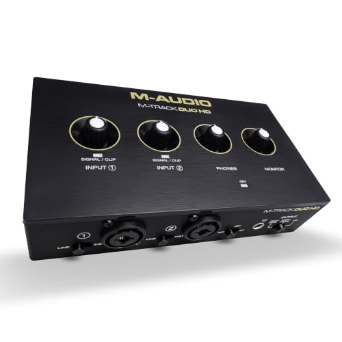 M-AUDIO M-Track Duo HD Recording Studio Pack | 2 XLR/TRS Inputs, 2 TRS Outputs, 24-Bit/192kHz, Condenser Microphone, Studio Headphones, for Creators and Podcasts - size: HD Pack Audio Interface, style: HD Producer Pack