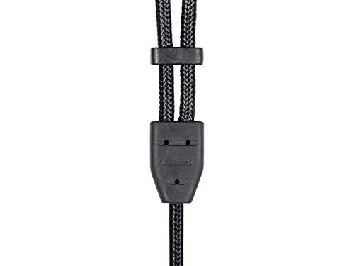 Monolith Dual 2.5mm to 3.5mm Headphone Cable - 6 Feet - Black With Braided Auxiliary Audio Cord Works With M1060, M1060C, M565, M565C Black/Silver