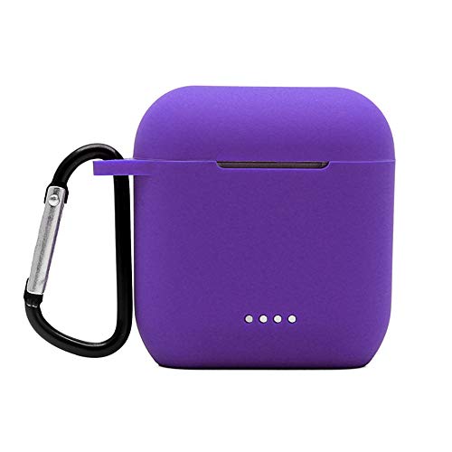Protective Silicone Case Compatible with Tozo t6, Front LED Visible, Premium Accessory Shockproof tozo t6 Case Cover with Keychain. (Purple) - color: Purple