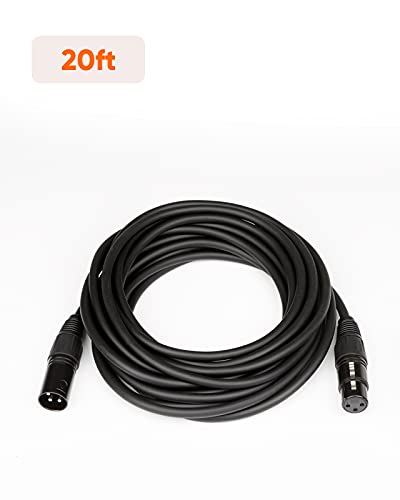 CableCreation 3Pin XLR Male to Female Balanced Microphone Extension Cable - size: 20 Feet, style: 【1 Pack】