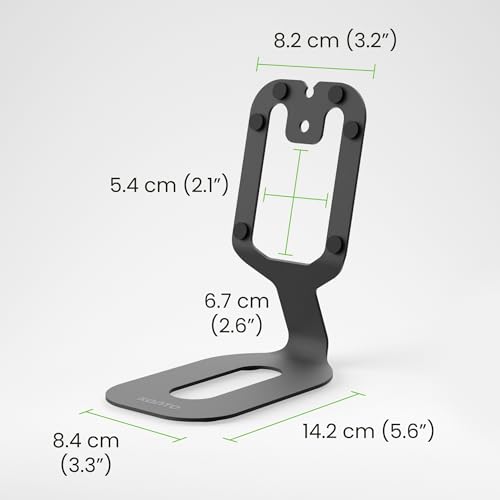 Kanto SU2 Rear-Mounted Desktop Speaker Stands for Uki and Ora | Elevated and Angled to Improve Sound | ¼-20 Thread | Holds 3.1 lbs | Pair | Black