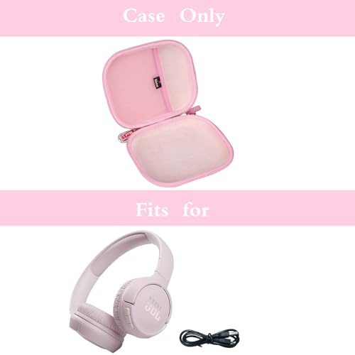 Mchoi Hard Case Suitable for JBL Tune 500BT / 510BT / 520BT On-Ear Wireless Bluetooth Headphone, Waterproof Shockproof Headphone Carrying Protective Cas, Pink, Case Only - color: Pink