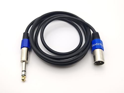 XLR to 1/4 Microphone Cable, Quarter inch 6.35mm TRS Male to XLR 3 Pin Male Balanced Audio Cable for Speakers, Mixers & Mics - 2M