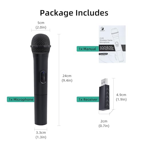 Mcbazel Wireless USB Gaming Microphone Compatible with Xbox Series X/S, PS5, Switch OLED, NS Switch/Switch2, PC, PS4, PS3, PS2, Xbox One X/S, Xbox One, Xbox 360, Wii - size: 1 Pack