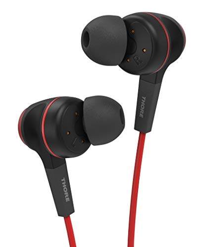 Thore iPhone Earphones (Apple MFi Certified) V120 in Ear Wired Lightning Earbuds (Sweat/Water Resistant) Headphones with Mic/Volume Remote for iPhone 12/13/14 Pro Max - Red - color: Red
