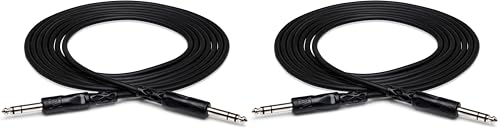 Hosa CSS-110 1/4" TRS to 1/4" TRS Balanced Interconnect Cable, 10 Feet (Pack of 2) - size: 10 Feet (Pack of 2)