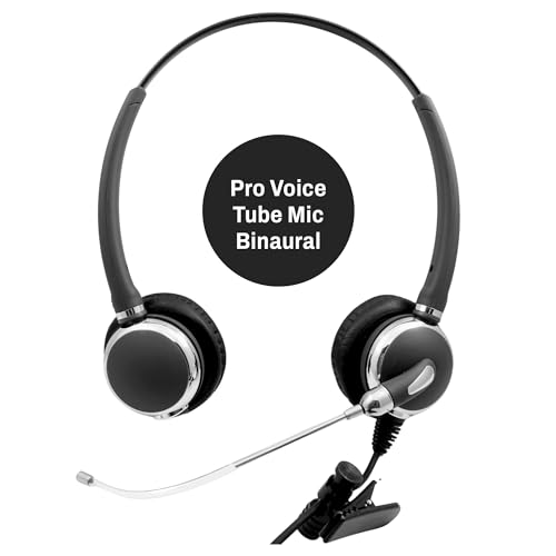 INNOTALK - Headset for Cisco Phone, Pro Voice Tube Mic Wired Headset with QD Sturdy 9 Ft. Cord Pigtail Adapter, Wired Headphones, Cost Effective Corded Headset - size: VoiceTube-Binaural
