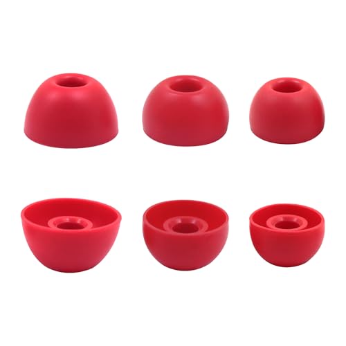 6 Pairs Replacement Silicone Ear Tips Compatible with Beats Studio Buds/Fit Pro/Studio Buds +, Silicone Earbuds Eartips Buds Cover Set for Beat Studio Buds (Red Without Pen) - color: Red without Pen