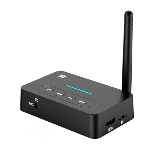 AUX Bluetooth Adapter for Home Stereo,NFC Wireless Audio Receiver for Music Streaming Sound System,TF Card Slot,USB, AUX/RCA Bluetooth Receiver Bluetooth Transmitter 2 in 1
