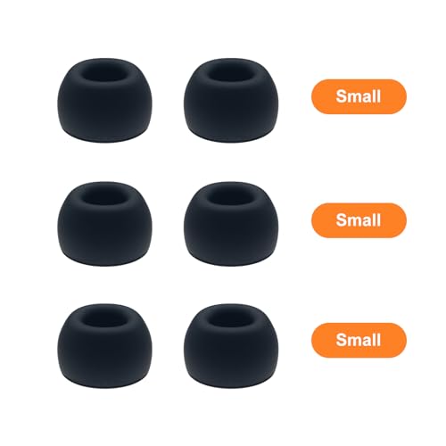 Klowcok Foam Eartips Replacement for AirPods Pro 3 Silicone Shield, Small | Memory Foam Tips Compatible with AirPods Pro3 3rd Generation 2025, Fit in The Charging Case, 3 Pairs, Black - size: Small