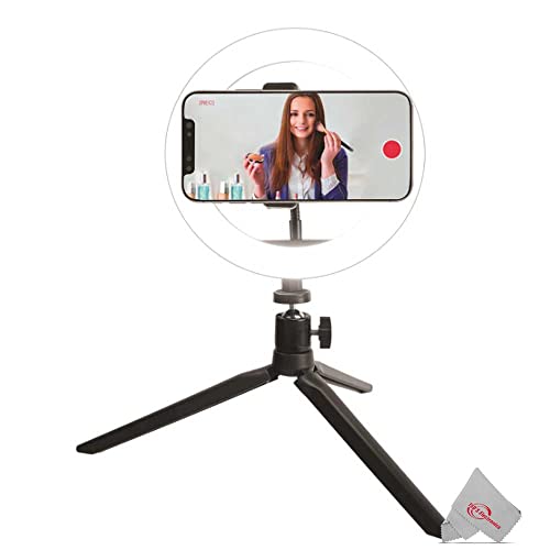 Zoom iQ6 Stereo X/Y Microphone for iPhone/iPad for Recording Audio + 8" LED Ring Light