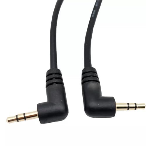 10PCS Short 3.5mm Right Angle Cable, Gold Plated 90 Degree 3.5 Male to Male Audio Stereo Jack Plug Car Aux Audio Cable (10 cm)