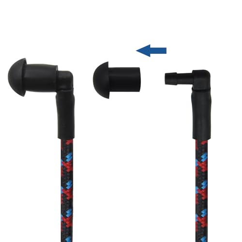 WODASEN Replacement Braided Nylon Fiber Acoustic Coil Tube Moisture Resistant Waterproof Color for Radio Earpiece (Red-Blue-Black-2) - color: Red-Blue-Black-2