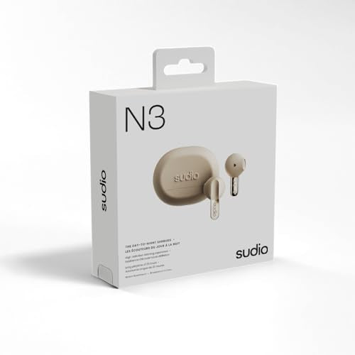 Sudio N3 True Wireless Bluetooth On-Ear Earbuds – High-Definition Sound, 30-Hour Playtime, Clear Calls, Sweat & Splash Resistant, Eco-Friendly Recycled Plastics (Sand) - color: Sand