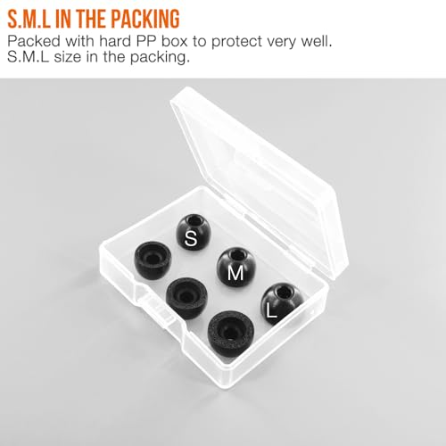 Replacement Memory Foam Eartips for Raycon Earbuds,3 Pairs,Upgrade | Compatible with Raycon The Everyday Bluetooth Wireless Earbuds / Raycon Pro Earpad Ear Tips,with S/M/L size, Black