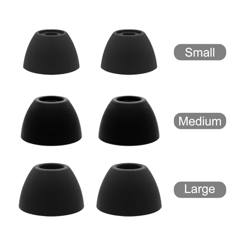 Klowcok Replacement Ear Tips for Raycon Everyday/Fitness/Impact Earbuds | Soft Silicone Eartips, 12 Pairs (S/M/L) Black