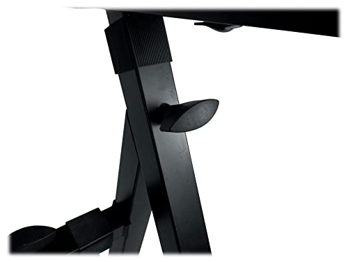 Rockville Z55 Z-Style 2-Tier Piano Keyboard Stand w/ Bag & Headphone Hook – Portable & Sturdy, Height & Width Adjustable, Fits 54/61/76/88-Key Electric Pianos & Keyboards – 250 lb Capacity | Includes Travel Bag, 250 lb Capacity, Headphone Hook, Anchoring