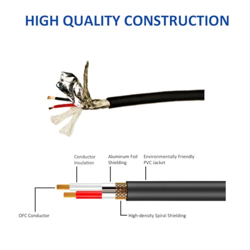 1.65FT Right Angle XLR Female to Straight XLR Male Audio Cable, Multi Angle Adjustbale XLR Female to Male Microphone Extension Cable for Audio Interface Amplifier Speaker and More